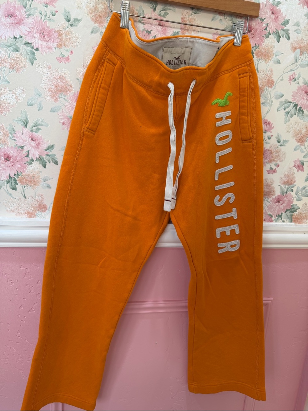 Y2K Hollister Orange Logo Sweatpants